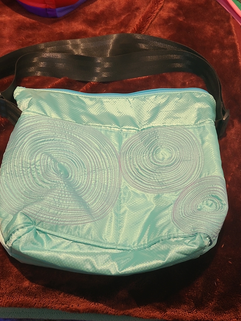 NWOT - Handmade Robin's Egg Blue Crossbody Bag/Purse With Teal Interior
